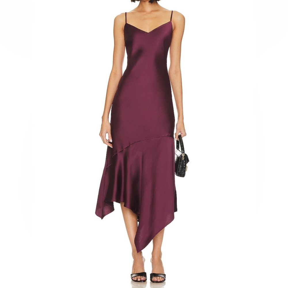 Lucille Satin Slipdress in Wine